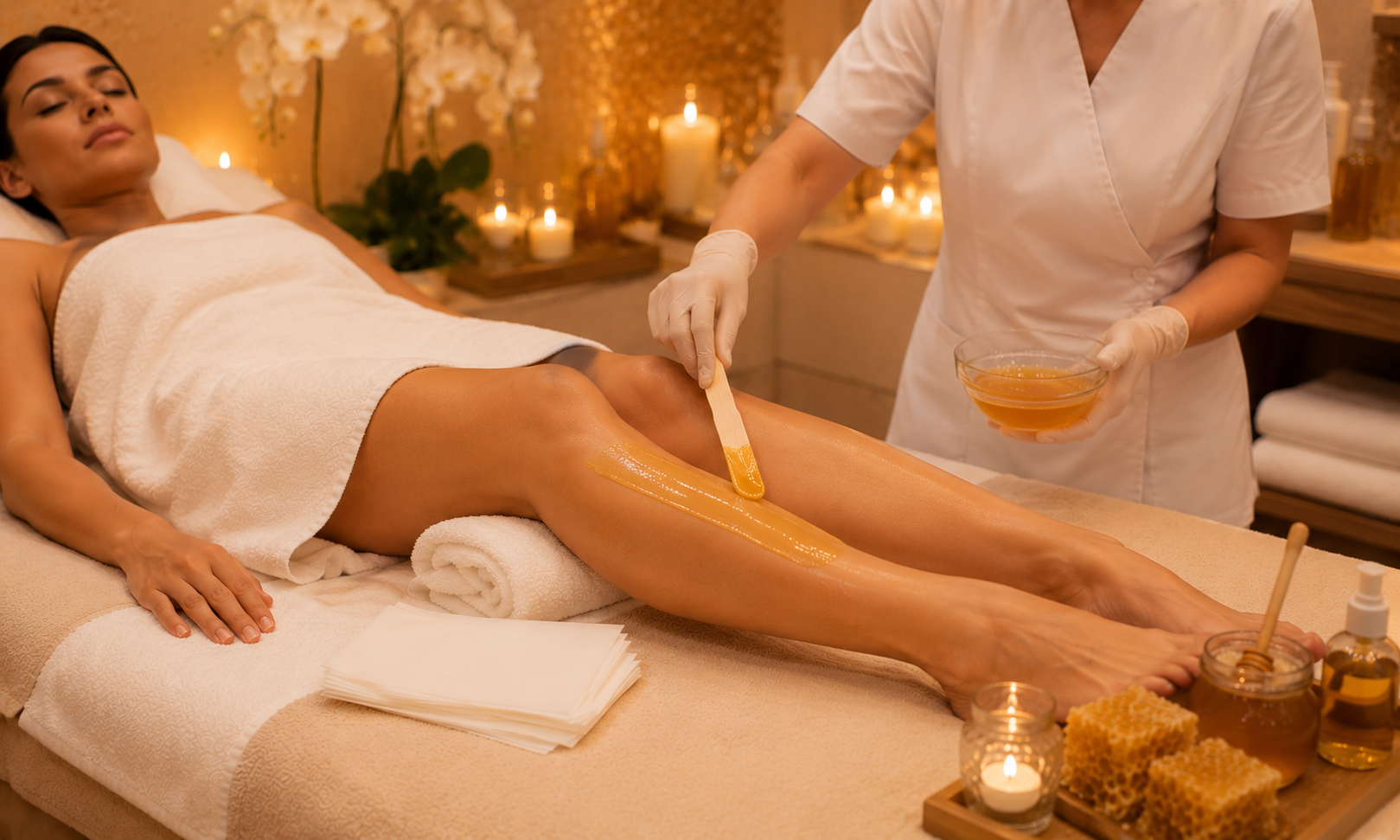 Honey Full Legs Waxing
